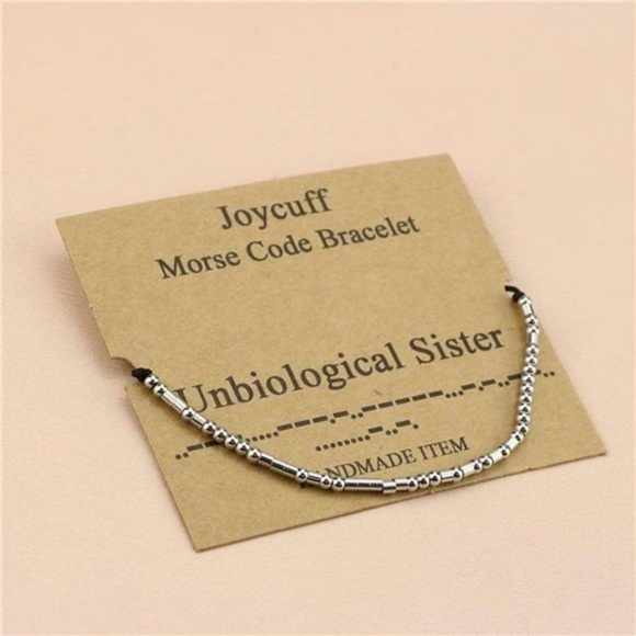 Joycuff Morse Code Bracelet Unbiological Sister NEW - Picture 1 of 4
